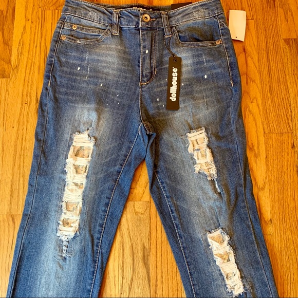 Dollhouse Sequin-Patch Skinny Jeans - Picture 4 of 8